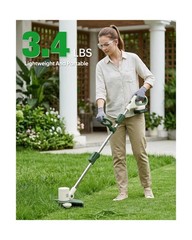 Cordless String Trimmer Battery Powered, 21V 2-in-1 Weed Wacker and Edger wit…