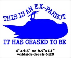 Funny Monty Python Quote Decal Ex-Parrot It Has Ceased To Be vinyl sticker