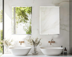 Beveled Edge Frameless Rectangular Wall Mirror for Any Room, 28×20 Inch