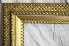 ANTIQUE FITS 8 X10 VICTORIAN PICTURE FRAME LEMON GOLD GILT ORNATE WOOD PRIMITIVE