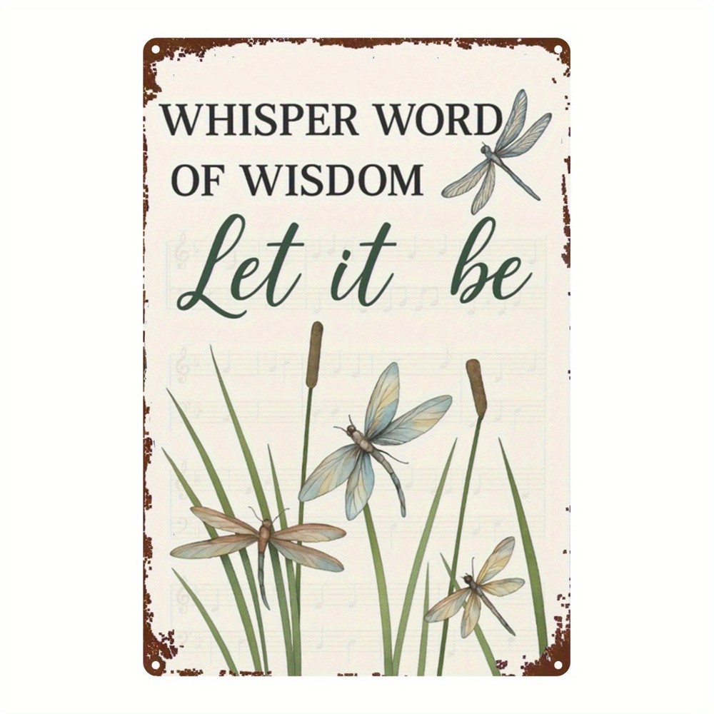 Whimsical Dragonfly Metal Sign Vintage Nature Themed Decor for Indoor & Outdoor