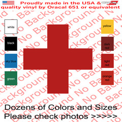 Red Cross Vinyl Die Cut Decal Sticker | Medical First Aid Plus Sign Symbol FY164