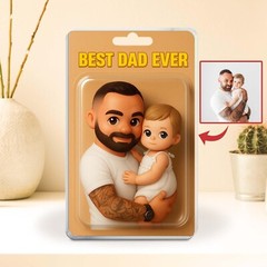 Personalized Father’s Day Gift For Dad, Custom Photo Dad And Kids Action Figure
