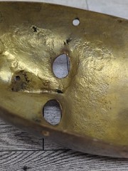 Vintage Solid Brass Masquerade Wall Mask 6 1/2×5 In