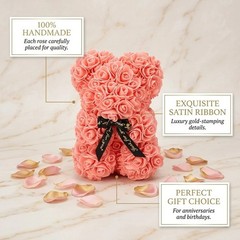 Artificial Flower Rose Teddy Bear Gift for Mom Birthday Anniversary Valentine’s