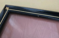 Vintage Black Leather Gold Embossed Fleur-de-Lis Photo Frame 8.5×6.2″ Easel Back