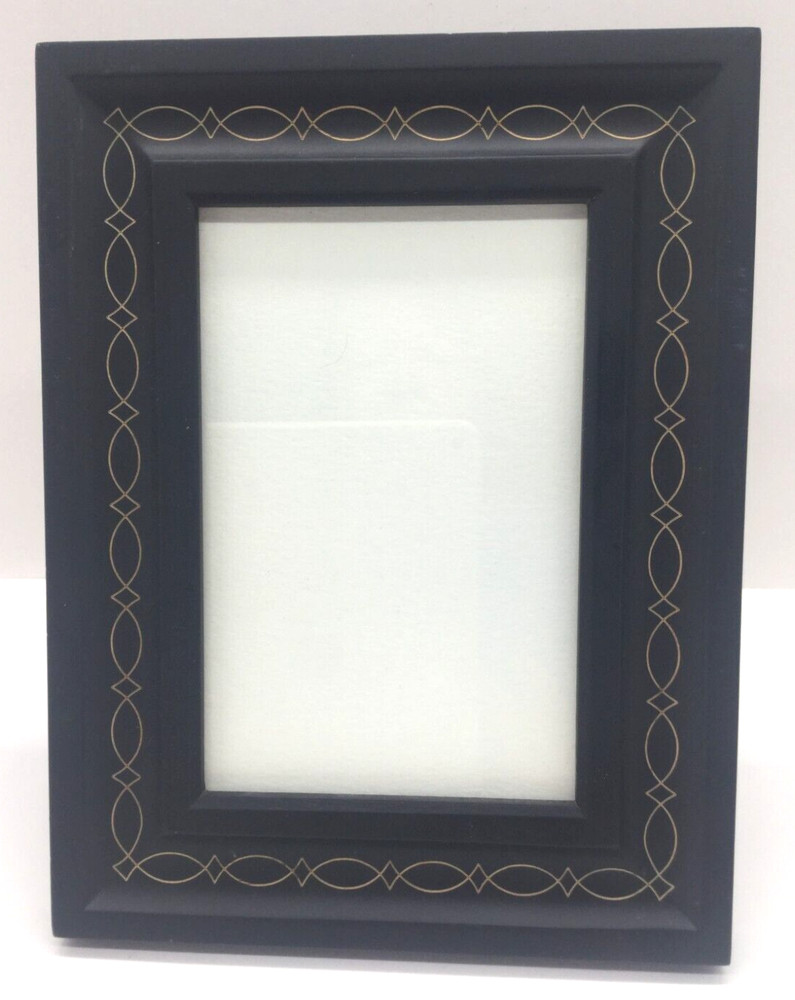 Photo Frame Black Resin/Plastic Gold Scroll Easel/Wall Hanger French Country