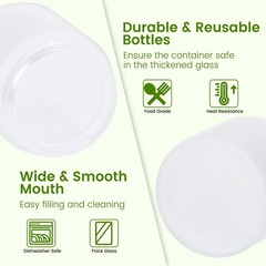 Ekkovla 24 Pack 4 Oz Frosted Glass Jars Lids Round Empty Cosmetic Containers