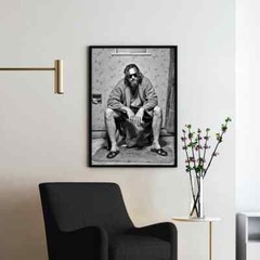 The Big Lebowski The Dude Bathroom Toilet Scene Premium Art Print