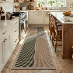 Enfys Modern Rainbow Easy Jute Rug, 2×8 Hallway Runner Washable Rugs for