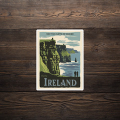 Vintage Ireland Travel sticker – Visit the Cliffs of Moher in Vunhe #3145