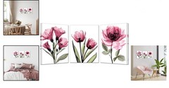 Water Resistant 3-Piece Floral Canvas Wall Art Set – 12×16» for Any Room