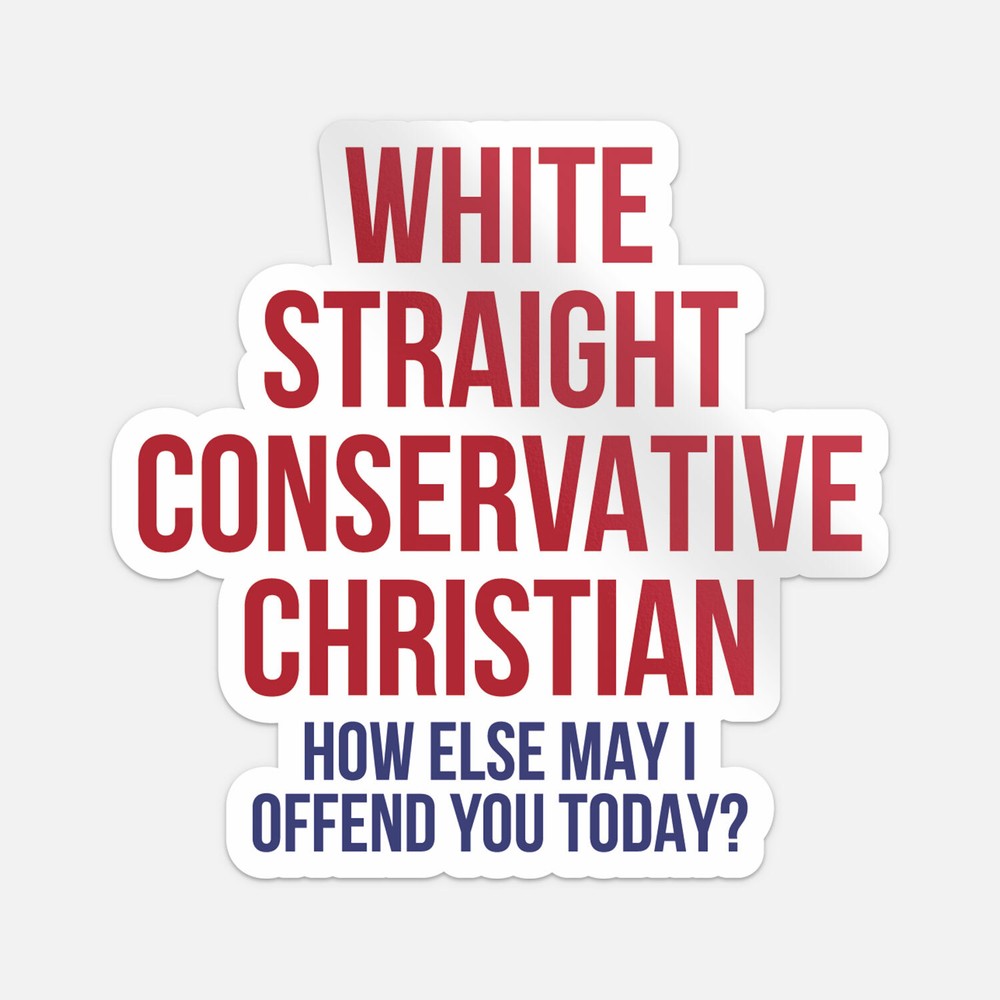 White Straight Conservative Christian Car Bumper Vinyl Sticker Decal