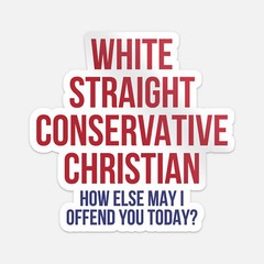 White Straight Conservative Christian Car Bumper Vinyl Sticker Decal