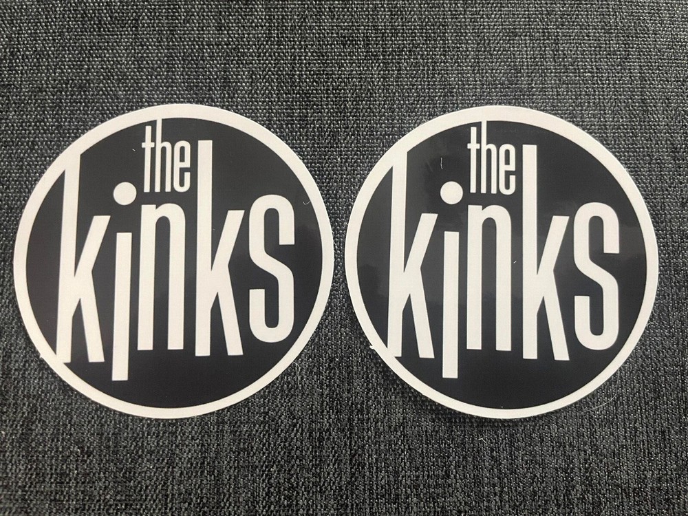 Lot (2) THE KINKS 2 1/2″ x 2 1/2″ Band Logo STICKERS Fast! FREE SHIP!
