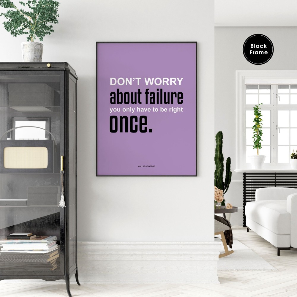 Motivational Poster, Failure, Motivational Wall Art, Motivational Quotes