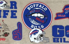 BUFFALO BILLS Football UV DTF Transfer Sticker Cup Wrap DIY Cups Glasses Bottles