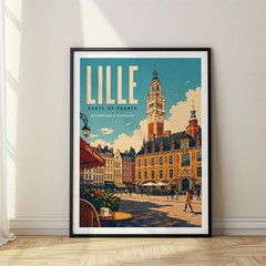 Lille Travel Poster Print, Wall Decor