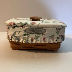 Henn Workshops Special Edition Mother’s Day floral lined vanity basket w/ lid