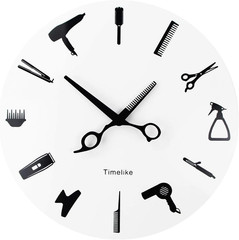 Barber Equiment Tools Wall Clock Modern Design Barber Shop Business Sign Wall Wa