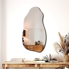 Asymmetrical Wall Mirror Unique Design Bathroom Living Room Decorative Use