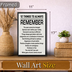 12 Things to Always Remember Inspirational Quotes Poster Framed 11×17″ Wall Art