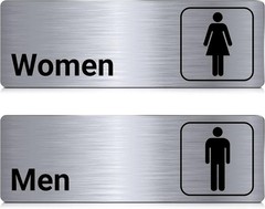 2 Pcs 9″x3″ Men and Women Restroom Signs Bathroom Door Sign for Office Business