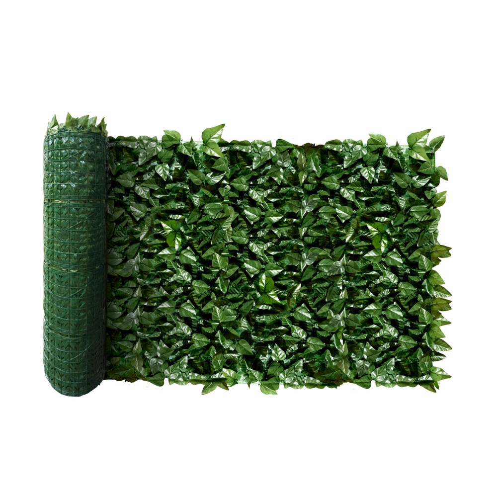 4’x8′ Artificial Faux Laurel Ivy Leaf Outdoor Privacy Hedge w/ Plastic Backing