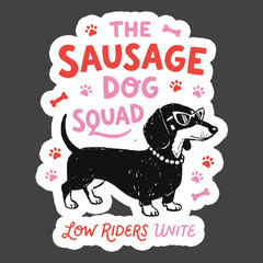 Dachshund Sticker Vinyl Decal Sausage Dog Squad Funny Doxie Gift