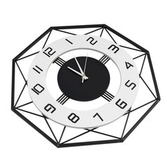 Modern Wall Clock Decorative Wall Mounted Clocks Decoration for Home w/ Hooks