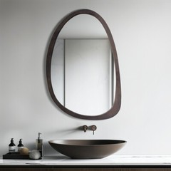 Asymmetrical Mirror Irregular Mirror Wall Mirrors Wood Frame for Home Decorative