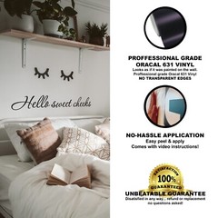 Hello sweet cheeks wall decal love quote sticker bedroom bathroom 22×3 inches