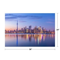 Toronto Canada Skyline CN Tower Night Reflection Lake Ontario Poster 36×24