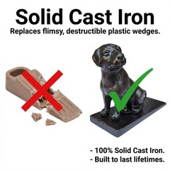 Cast Iron Dog Door Stopper 6 Lbs 6″ Height x 8″ Length x 3″ Width – Decorative