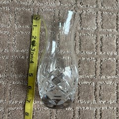 Wedgwood Majesty Pattern 7in Tall Clear Crystal Cut Floral Flower Bud Vase