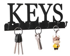 Lixgifts Key Holder Wall Mounted Hooks for 10X1X3.7 inches, Black