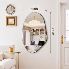 Fictor Irregular Asymmetrical Wall Mirror 32 X 19 Modern Decorative Mirror For