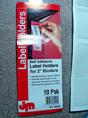 10-pack Insertable Plastic Self-Adhesive Label Holders Binders Shelves 2″ x 2.5″
