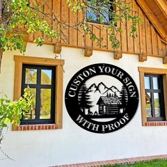 Custom Logo Metal Sign Personalized Laser Cut Unique Shape Business Wall Art
