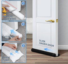 Large Door Draft Stopper 30 Inch for Small Size Bedroom Door, Fits 0.5 to 1.7″ G