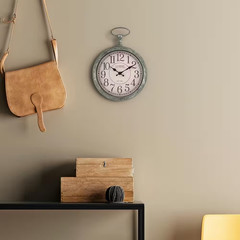 9 In. Vintage Pocket Watch Quartz Analog Wall Clock