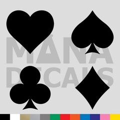Playing Card Symbols Set Vinyl Die Cut Decal Sticker – Heart Spade Club Diamond