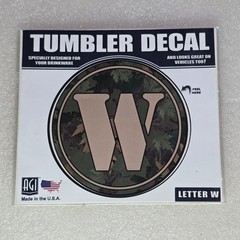 Tumbler Decal Letter W Camouflage Vehicle Car Window Sticker New