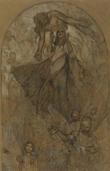 Alphonse Mucha Ascension : Symbolist Angelic Drawing : Art Print c. 1900s