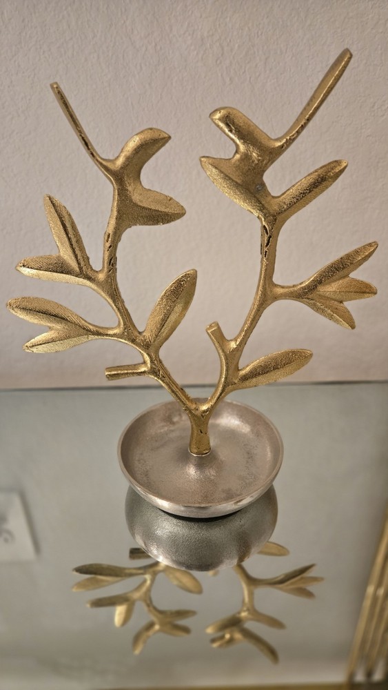 Gold and Silver Rustic Style Decorative Figurine Tree