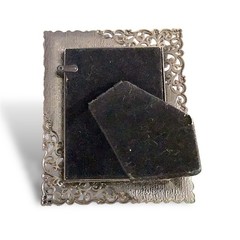Mini 5 x 4 in. Metal Photo Frame Antiqued Bronze with Ornate Scrollwork Corners