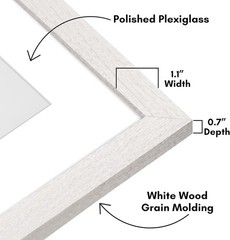 Americanflat 20×24 Poster Frame – White Engineered Wood with Polished Plexiglass