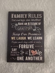 Family Rules Wooden Sign