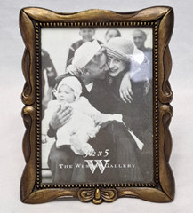 The Weston Gallery Solid Brushed Dark Brass Free Standing Photo Frame 3.5 X 5