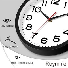 Silent Battery Powered Wall Clock Large Numbers Easy Read Indoor Outdoor New